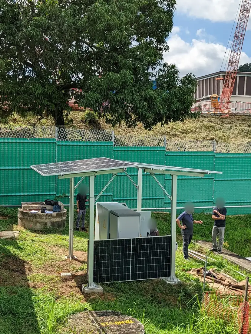 Solar canopy over the battery and control cabinets
